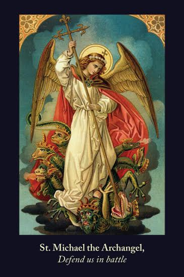 St. Michael the Archangel Defend Us In Battle Prayer Card***JUMBO***