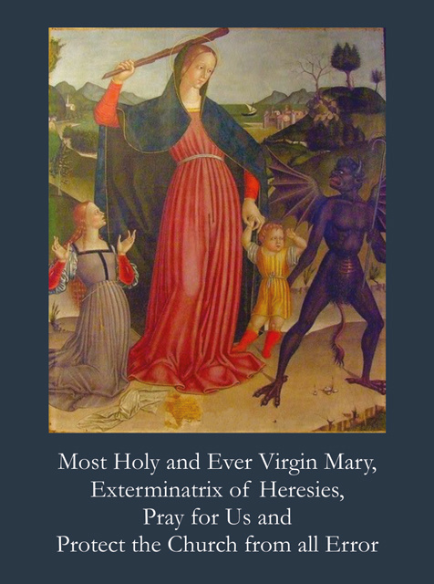 Mary, Exterminatrix of All Heresy Prayer Card