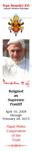 Special Limited Edition Commemorative Pope Benedict XVI Bookmark