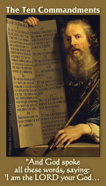 Ten Commandments Prayer Card